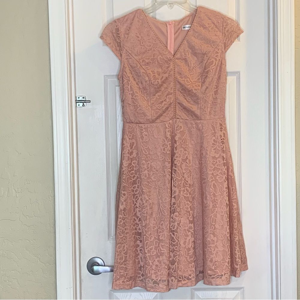 Muadress Pale Pink with lace overlay Dress Size Large
